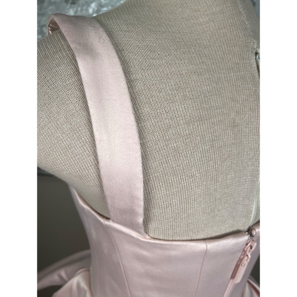 BRONX AND BANCO Serena Tiered Ruffle Skirt Boned Bodice Pink Mini Dress Size S - Picture 5 of 9